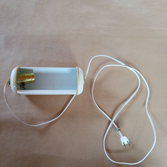 Vintage 1970s Underwriter Laboratories Inc P-8660 Hanging Light Fixture White - Picture 1 of 8